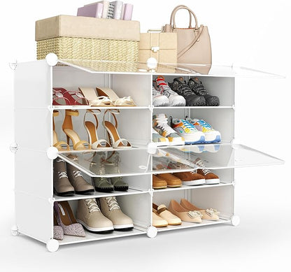 Shoe Storage,8 Tier Shoe Rack Organizer for Closet Shoe Cabinet with Door Shoe Shelves for Closet,Entryway,Hallway,Bedroom
