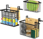 DTUQYX 3 Pack Over Cabinet Door Organizer - Adjustable Cabinet Door Organizer with Towel Rack,Hanging Over the Door Organizer for Cutting Board, Plastic Wrap, Aluminum Foil, Cleaning Supplies, Baking