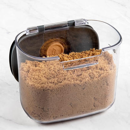 ProKeeper+ by Progressive International Clear Plastic Airtight Food Baker's Kitchen Storage Organization Container Canister Set with Magnetic Accessories (Brown Sugar 1.4-Quart)