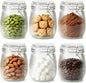 ComSaf 25oz Fluted Glass Mason Jars - Set of 6 Vintage Canisters with Airtight Lids for Sourdough Starter, Pickling, Coffee & Pantry Organization, Farmhouse Kitchen Decor