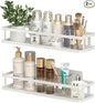 PUSDON 2-Pack 16.5" Extra Long Slim Shower Caddy, Adhesive Wall Mount Bathroom Organizer, Rustproof Open Frame Mesh Spice Rack for Kitchen, Holds 50LBS - White, Guardrail