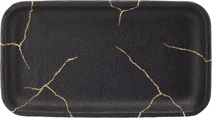Nicole Miller - Vanity Tray, Resin Countertop Accessories, Dorm Room Essentials (Sydney Collection, Black/Gold)