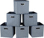 Fabric Cloth Storage Bins,Fabric Cube Organizer with Dual Handles Foldable Cube Storage Baskets for Home Bedroom Storage,Set of 6,(Grey Wave)
