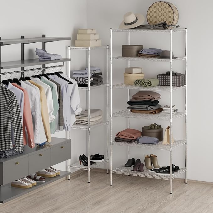 24" Deep x 36" Wide x 86" Height Wire Shelving Kit | 6-Tier | NSF Commercial Storage Rack Unit
