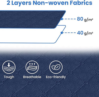 Fab totes Storage Bags,Clothes Blanket Storage Bins Foldable Closet Organizers with Reinforced Handle for Home Dorm Storage and Organization,Fabric Bags for Organizing Sheets,Clothing (Blue,4 Pack)