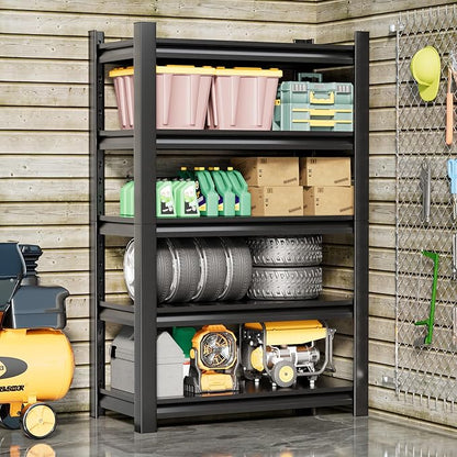 Hzdbhd 2 Sets Garage Shelving Unit 24" D x 48" W x 72" H Heavy Duty Storage Shelves Easy Assembly 5 Tier Adjustable Metal Shelving Utility Shelf Rack Garage Storage Organizer for Basement, Warehouse