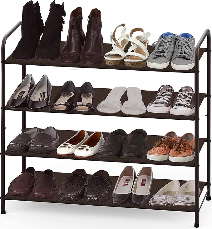 Simple Houseware 4-Tier Shoe Rack + 3-Tier Stackable Shoes Rack