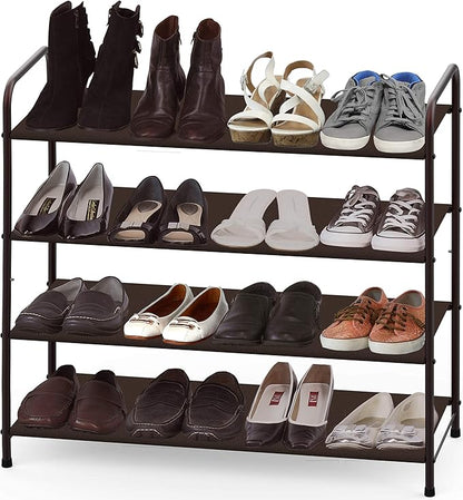 Simple Houseware 4-Tier Shoe Rack + 3-Tier Stackable Shoes Rack
