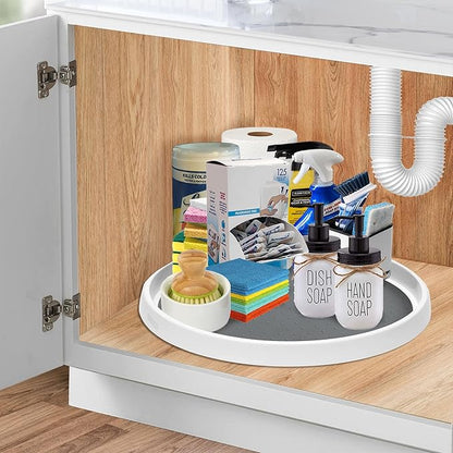 Set of 2, 12 Inch Non-Skid Lazy Susan Organizer, Pantry Lazy Susan Turntable for Cabinet, Kitchen Cabinet Organizer, Pantry Organization and Storage -Size- 12"x1.5"