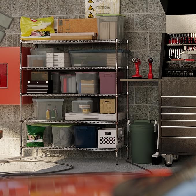 24" Deep x 54" Wide x 64" Height Wire Shelving Kit | 5-Tier | NSF Commercial Storage Rack Unit