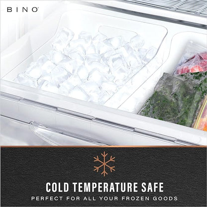 BINO | Plastic Storage Bins, Large - 2 Pack, Clear | THE SOHO COLLECTION | Pantry Organizers and Storage Containers | Fridge Organizer Bins | Kitchen Cabinet Organizer | Medicine Cabinet Bin