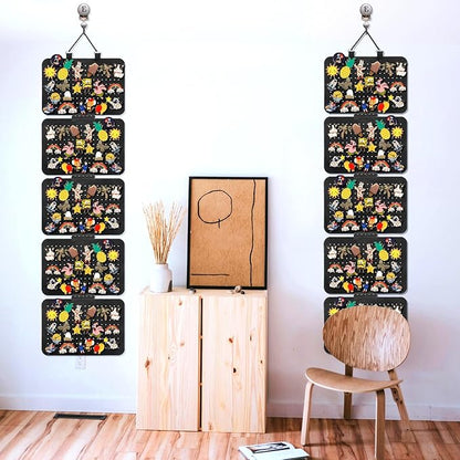 Hanging Enamel Lapel Pin Organizer with 5 Loose-leaf Board Pieces, Removable Hanging Brooch Pin Storage Display Pages, Enamel Pin Display Panels for at Least 210 Pins (Removable)