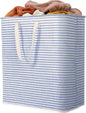 Lifewit 1 Pack Laundry Basket 100L Each, Collapsible Clothes Hamper with Reinforced Handles, Freestanding Waterproof Design for Bedroom and Laundry Room, Blue 100L Total