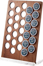 Coffee Pod Holder K Cup Organizer - Acacia Wood Storage Rack with Weighted White Marble Base - 30+ Pod Capacity Countertop Stand - Modern Kitchen Storage Organizer