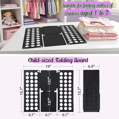 Mini Toddler Shirt Folding Board & Shirt Folder (Ages 1-7), Small Portable Clothes Folder, Build Independence & Fine Motor Skills