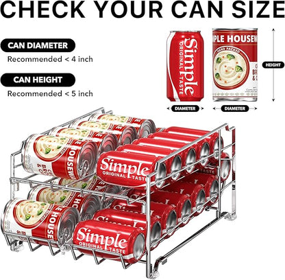 Simple Houseware Dual Row Front Loading Can Dispenser, Chrome