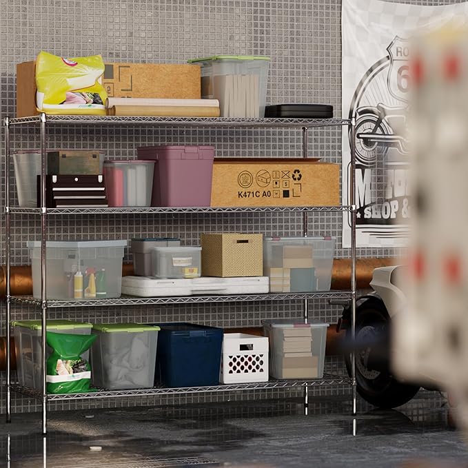 24" Deep x 72" Wide x 64" Height Wire Shelving Kit | 4-Tier | NSF Commercial Storage Rack Unit