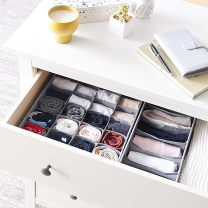 Amazon Basics Underwear Drawer Organizer Dividers for Closet Organization and Storage, Fits Perfectly in Dresser, 2-Pack, Gray | Pack of 2