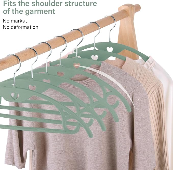 Velvet Hangers 50 Pack: Felt Clothes Hangers Heavy Duty Shirt Sweater Hangers No Shoulder Bump Non Slip Slim Thin Coat Hangers for Closet - Green Multi