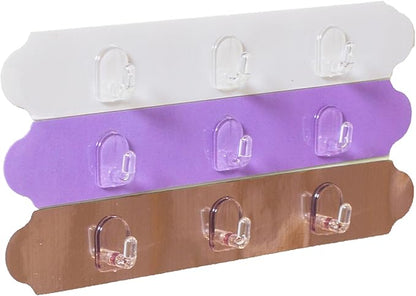Hangers for Belt, Scarf, Hat, Purse, Bag, Key, Mitten, Advanced Adhesive Formula, 100% adhere on tile, granite, concrete wall, door...Removable, No Drilling, No Residue SET of 2 (Champagne Foil)