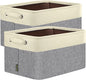 BALEINE 2 Pack Fabric Closet Storage Bins for Shelves, Linen Closet Organizers and Storage, Decorative Baskets for Organizing, Shelf, Clothes, Home, Office (Grey, 12"x8"x8")