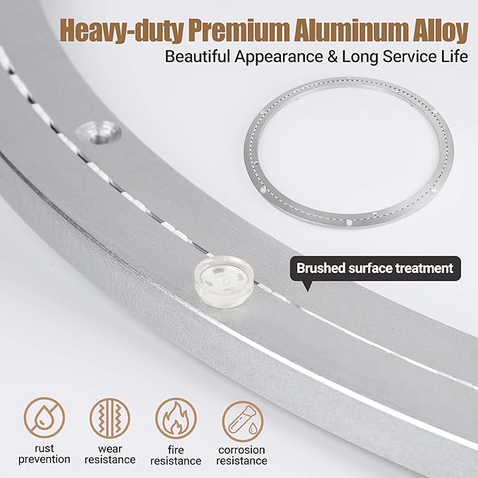 18 Inch Lazy Susan Heavy-Duty Aluminium Alloy Rotating Bearing Lazy Susan Hardware- Mute Bearing Turntable Ring Hardware for Dining and DIY Furniture (Capacity up to 550lb)