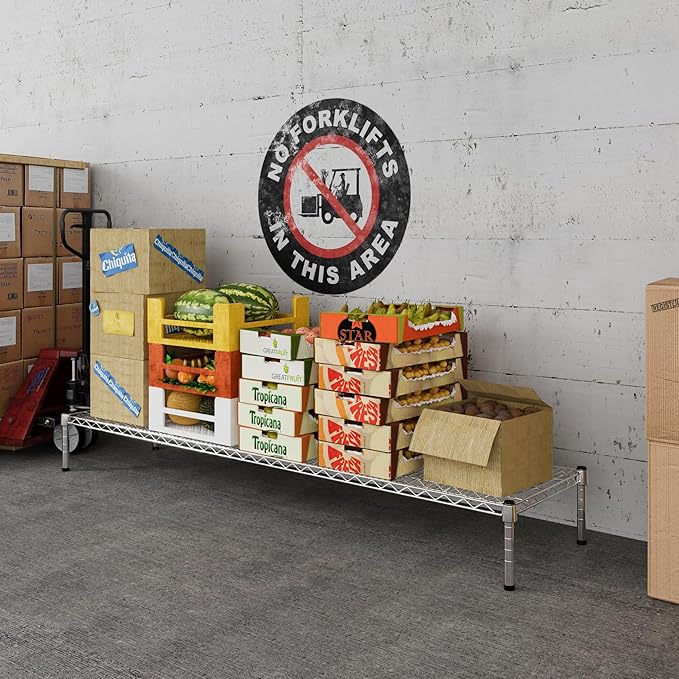 18" Deep x 72" Wide x 8" Height Wire Shelving Kit | 1-Tier | NSF Commercial Storage Rack Unit