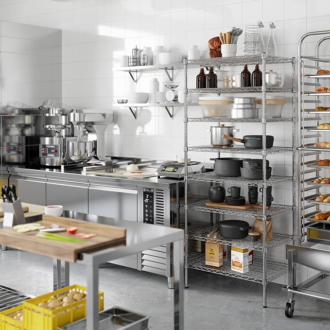 21" Deep x 30" Wide x 74" Height Wire Shelving Kit | 8-Tier | NSF Commercial Storage Rack Unit