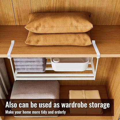 Ihomepark Expandable Shoe Rack Organizer, Adjustable Metal Shoe Rack for Closets & Entryways, Under Cabinet Shelf for Shoe or Clothing Storage, 2 Pack