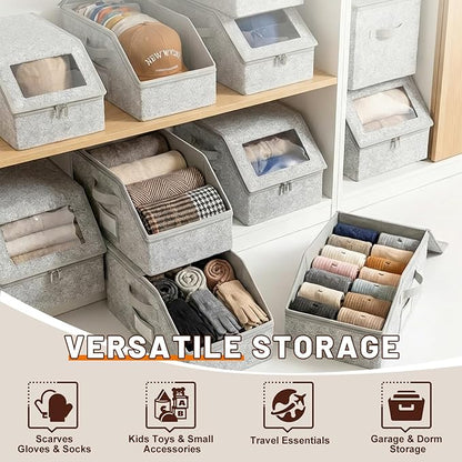 Hat Storage Organizer for Baseball Caps, Dustproof Cap Container with Clear Window & Zipper, Stackable Hat Box Holder for Closet, Fits Snapbacks Visors Beanies, 2 Pack