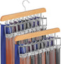 TOPIA HANGER 40 Hooks Belt Tie Hanger Space Saving for Closet, 2 IN 1 Belt Ties Racks Max 60 Belts with 60 Ties Capacity, Curved with Flat Hooks for Belts,Ties,Bras,Closet Organizers and Storage CT70N