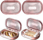 Kigley 4 Pcs Hair Tie Container Small Portable Travel Cotton Swab Holder Flosser Dispenser with Lid Plastic Box Storage Containers for Small Items, 3.94 x 2.76 Inch (Pink)