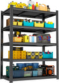 Heavy Duty Garage Shelving Unit, 5-Tier Adjustable Metal Storage Shelves, 3000LBS Utility Rack Shelf for Garage & Basement,Tool Organization, Warehouse, Pantry Closet, Kitchen, 77" H, Black