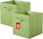 ShellKingdom Storage Bins, Foldable Fabric Storage Cubes And Cloth Storage Organizer Drawer For Closet And Toys Storage, 13 X 13 X 13 INCH, 2 Pack (Green)