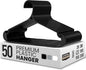 Utopia Home Clothes Hangers - Standard Plastic Hangers Space Saving - Durable Coat Hangers 50 Pack (Black)