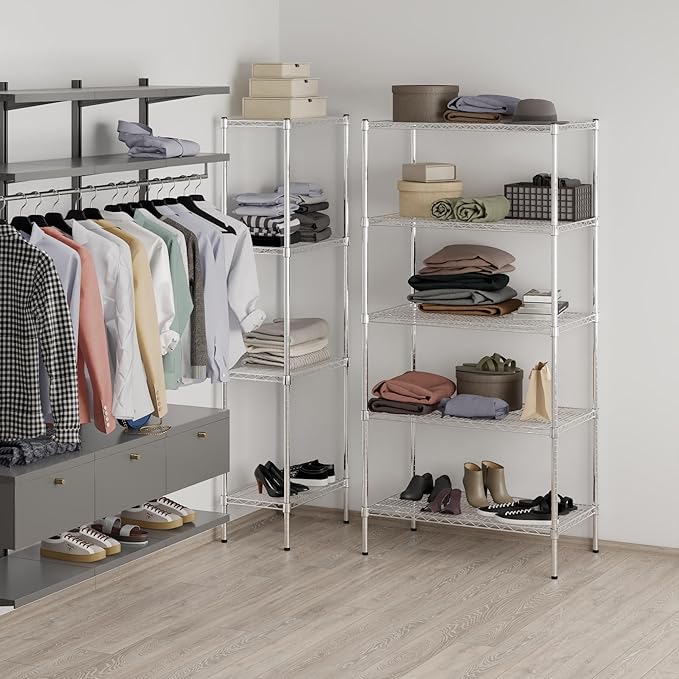 21" Deep x 36" Wide x 74" Height Wire Shelving Kit | 5-Tier | NSF Commercial Storage Rack Unit