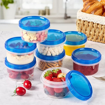 Soelomu 8 oz Freezer Storage Containers with Twist Top Lids, 10 Pack Reusable Meal Prep Containers Plastic Stackable Leakproof Food Storage Containers for Soup, Sauce, Salad, Leftover, Oats