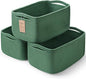 3-Pack Shelf Baskets for Organizing, Closet Organizer Bins, Small Woven Baskets, Rope Toy Basket, Storage Basket for Shelves, Cube Decorative Box, 11.8×7.8×5.1”, Green