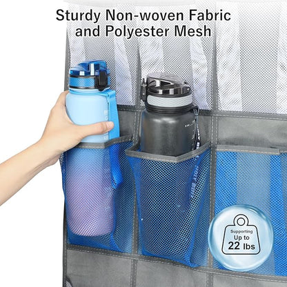 F-color 16-Pocket Hanging Organizer - Over the Door Shoe Organizer, Cruise Essentials for Cabin & RV, Breathable Mesh Storage Pockets, Space Saving Hanging Storage Holder with 4 Sturdy Metal Hooks