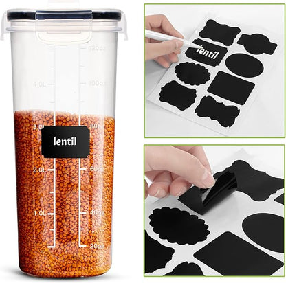 Utopia Kitchen Cereal Containers Storage Set – 6 Pack 4L(135.2 oz) Airtight Food Storage Containers with Lids, BPA-Free Cereal Dispensers for Pantry Organization and Storage (Clear)