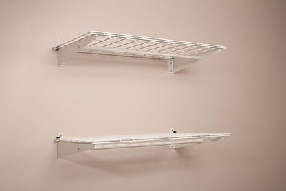 HyLoft 2-Pack Heavy Duty Steel Wall Garage Shelving, 36 in. x 18 in. Adjustable, Includes Hanging Rod, Max Shelf Load 200 Pounds, Item 777, White Powder Coated Finish