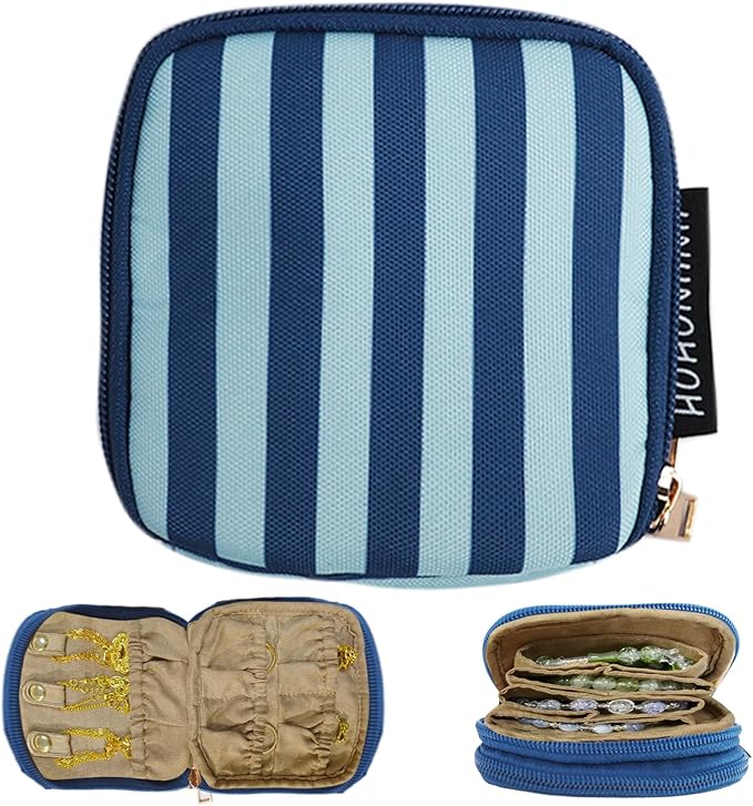 Travel Jewelry Case Small Jewelry Organizer Purse Jewelry Bag Women Jewelry Purse Double Layers for Bracelet Rings Earring Necklace