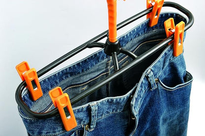 Sawafuji GP-36 Expandable and Dryable Jeans Hanger, Set of 2, Black/Orange