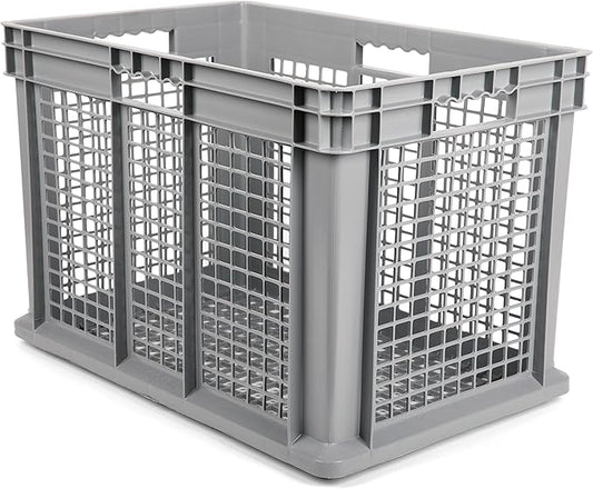 Hudson Exchange 24 x 16 x 16" Mesh Straight Wall Handled Storage Container Tote, Gray