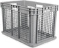 Hudson Exchange 24 x 16 x 16" Mesh Straight Wall Handled Storage Container Tote, Gray