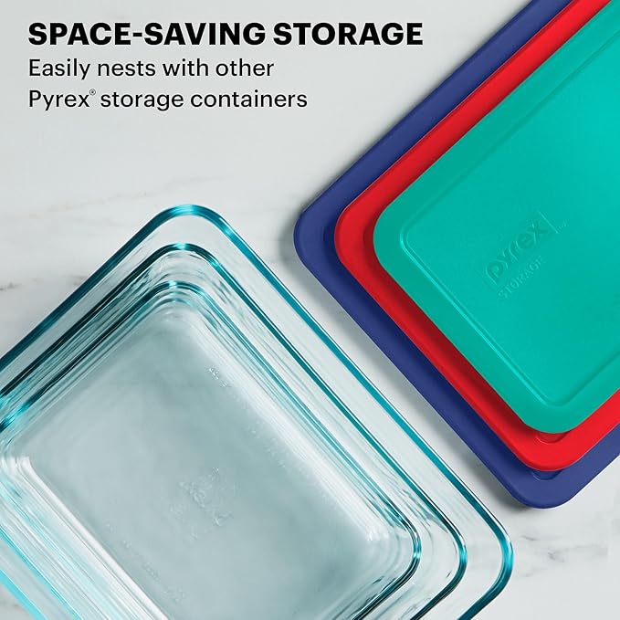 Pyrex Simply Store (5-Pack) Large Glass Food Storage Containers Set, (3, 6 & 11 Cup) Meal Prep Containers With Plastic BPA-Free Lids, Dishwasher & Microwave Safe