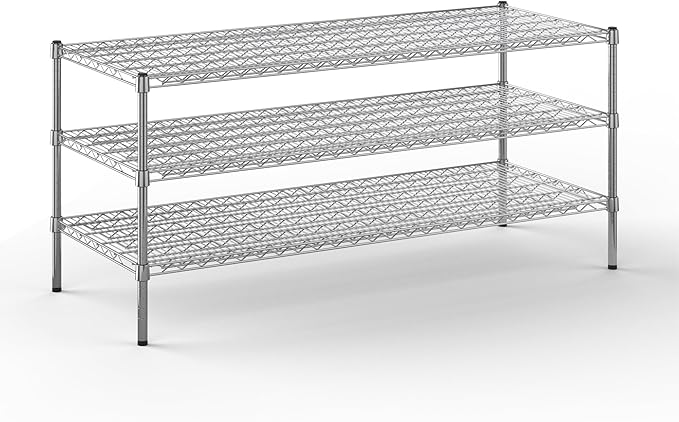 24" Deep x 60" Wide x 27" Height Wire Shelving Kit | 3-Tier | NSF Commercial Storage Rack Unit