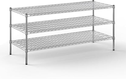 24" Deep x 60" Wide x 27" Height Wire Shelving Kit | 3-Tier | NSF Commercial Storage Rack Unit