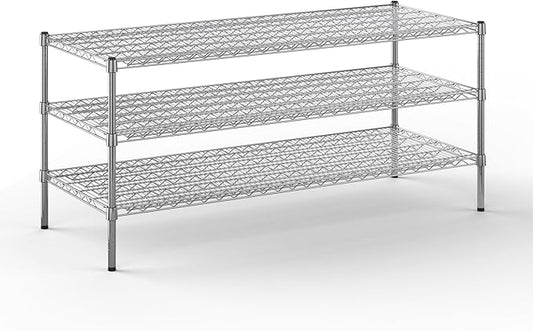 24" Deep x 60" Wide x 27" Height Wire Shelving Kit | 3-Tier | NSF Commercial Storage Rack Unit