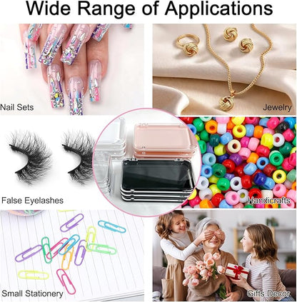 14Pcs Press On Nail Packaging Box Large,Press on Nail Storage Box for Press Ons Long, 5.1”×2.95” Fake Nail Storage Cases with 60 Pcs Adhesive Tape for Fake Nails Storage Display Nail Salon Business